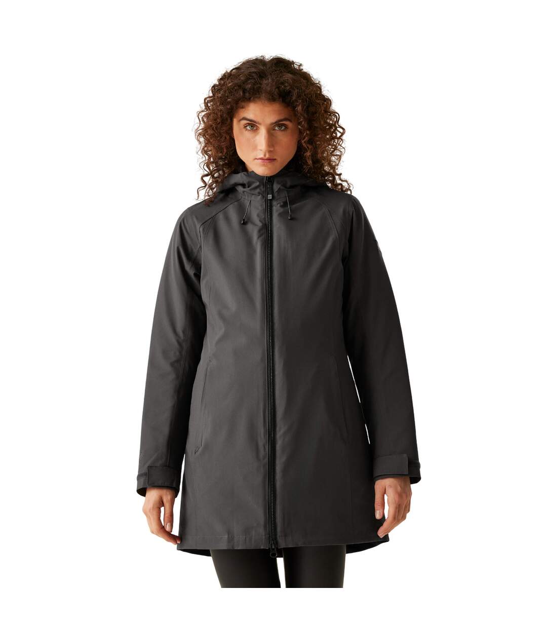 Veste Imperméable Denbury Femme Cendre Noir Regatta-1