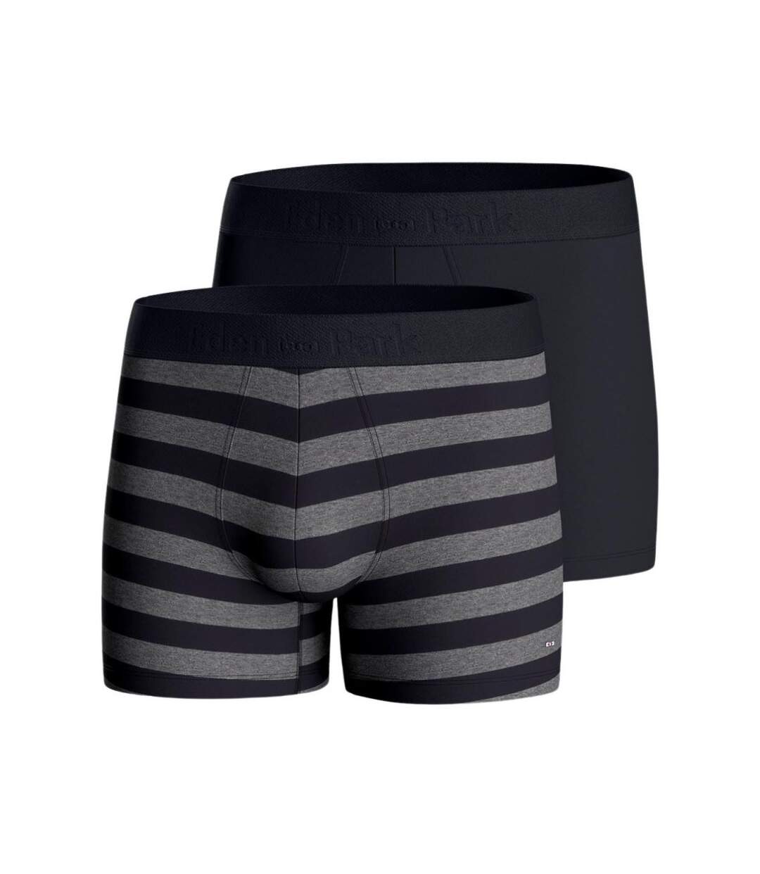 EDEN PARK Lot de 2 Boxers Homme Coton ISLANDX2 Gris chiné foncé-1