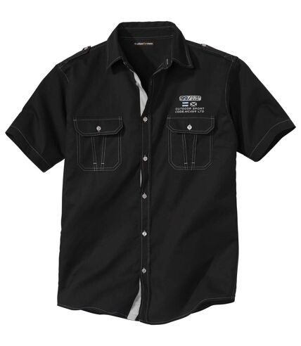 Men's Black Aviator Shirt