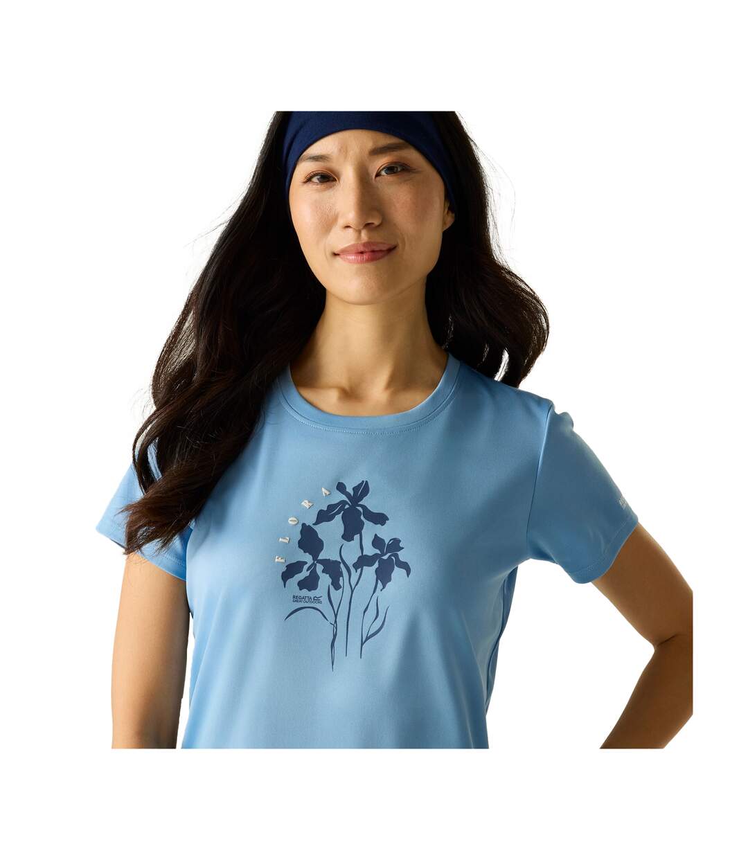 Womens/ladies Fingal T-shirt Washed Denim Regatta-4