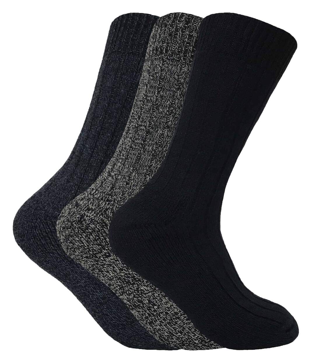 3 Paires Chaussettes en Laine Homme Anti Ampoule