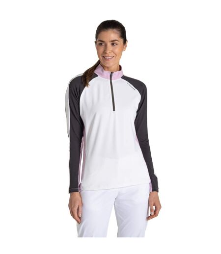 Womens/ladies Nosilife Half Zip Golf Top White Dark Iron Craghoppers