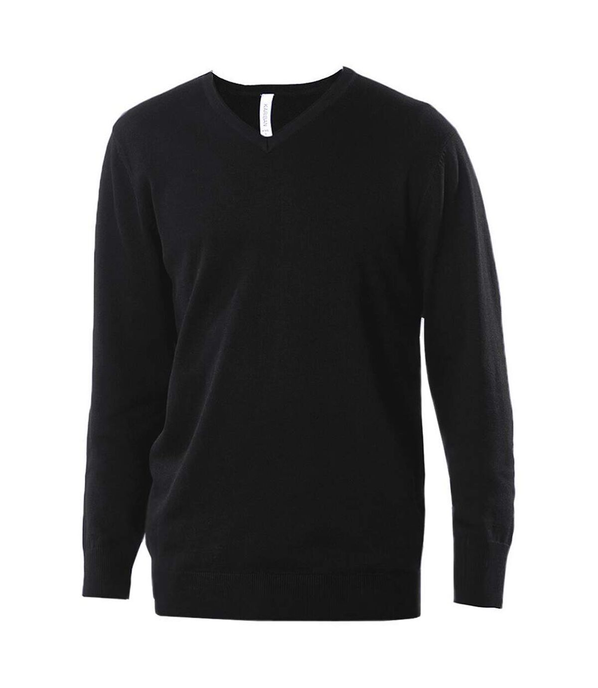 Kariban Mens Cotton Acrylic V Neck Sweater (Black) - UTPC3815