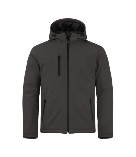 Mens Padded Soft Shell Jacket Dark Grey Clique