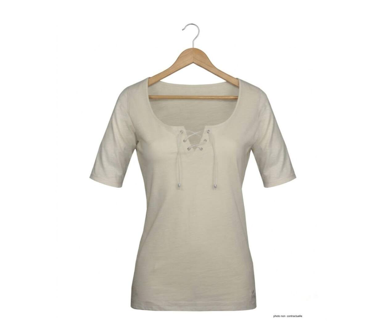Tee-shirt MAYFLOWER DAMOCLES2 beige à lacets : l'élégance des manches 3/4-2