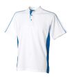 Finden & Hales - Polo sport à manches courtes 100% coton - Homme (Blanc/Bleu roi) - UTRW415