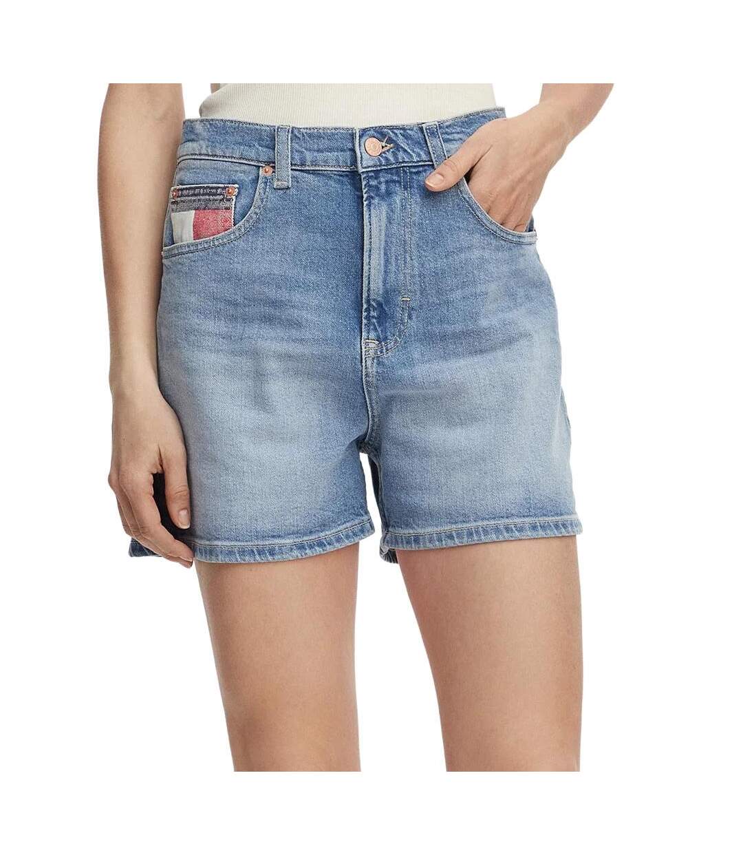 Short en jean bleu femme tommy hilfiger rwb-1