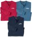 Lot de 3 Tee-Shirts Col Boutonné 