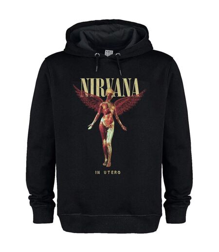 Sweat à capuche unisexe adulte in utero nirvana noir Amplified