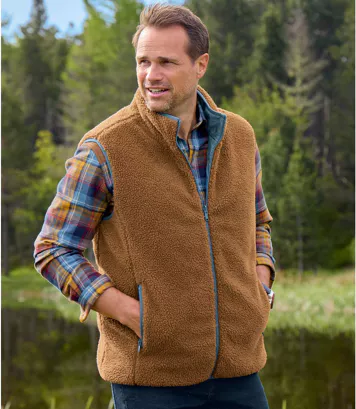 Doudoune Sans Manches Bi-Matière Réversible