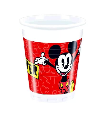 Disney Super Cool Mickey Mouse Disposable Cup (Pack of 8) (Red/Yellow/White) (One Size) - UTSG31397