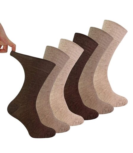 6 Pack Mens Non Elastic Cotton Diabetic Socks with Seamless Toe