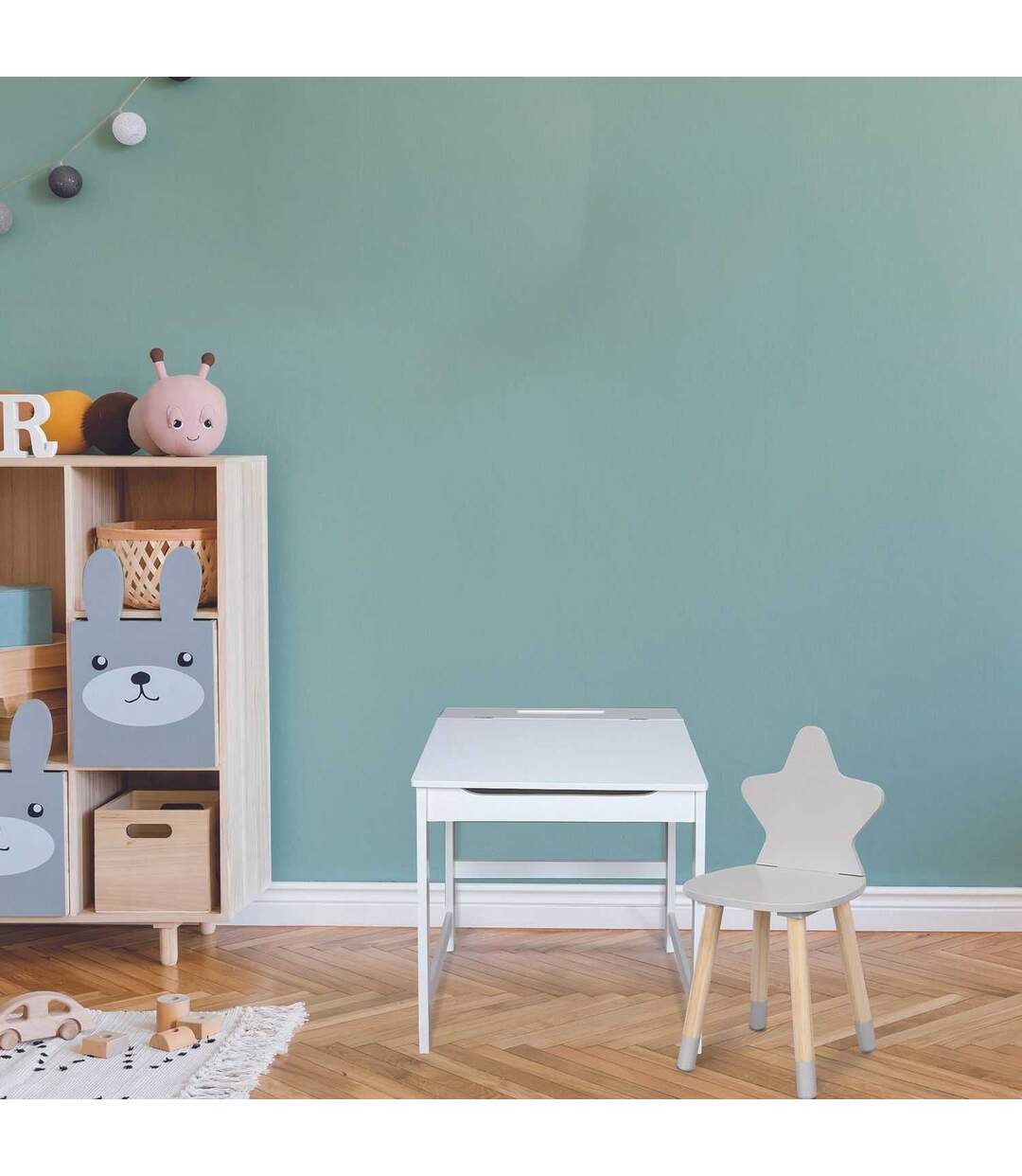 Bureau pupitre pour enfant en MDF - Blanc-2