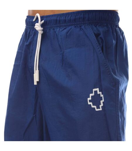 Mens Tempera Nylon Cross Jogging Bottoms Blue White Marcelo Burlon
