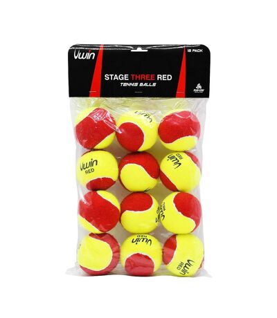 Uwin Stage Three Tennis Balls (Pack of 12) (Red/Yellow) (One Size) - UTRD1539