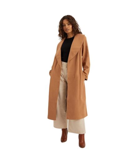 Dorothy Perkins Womens/Ladies Wrap Petite Longline Coat (Camel)