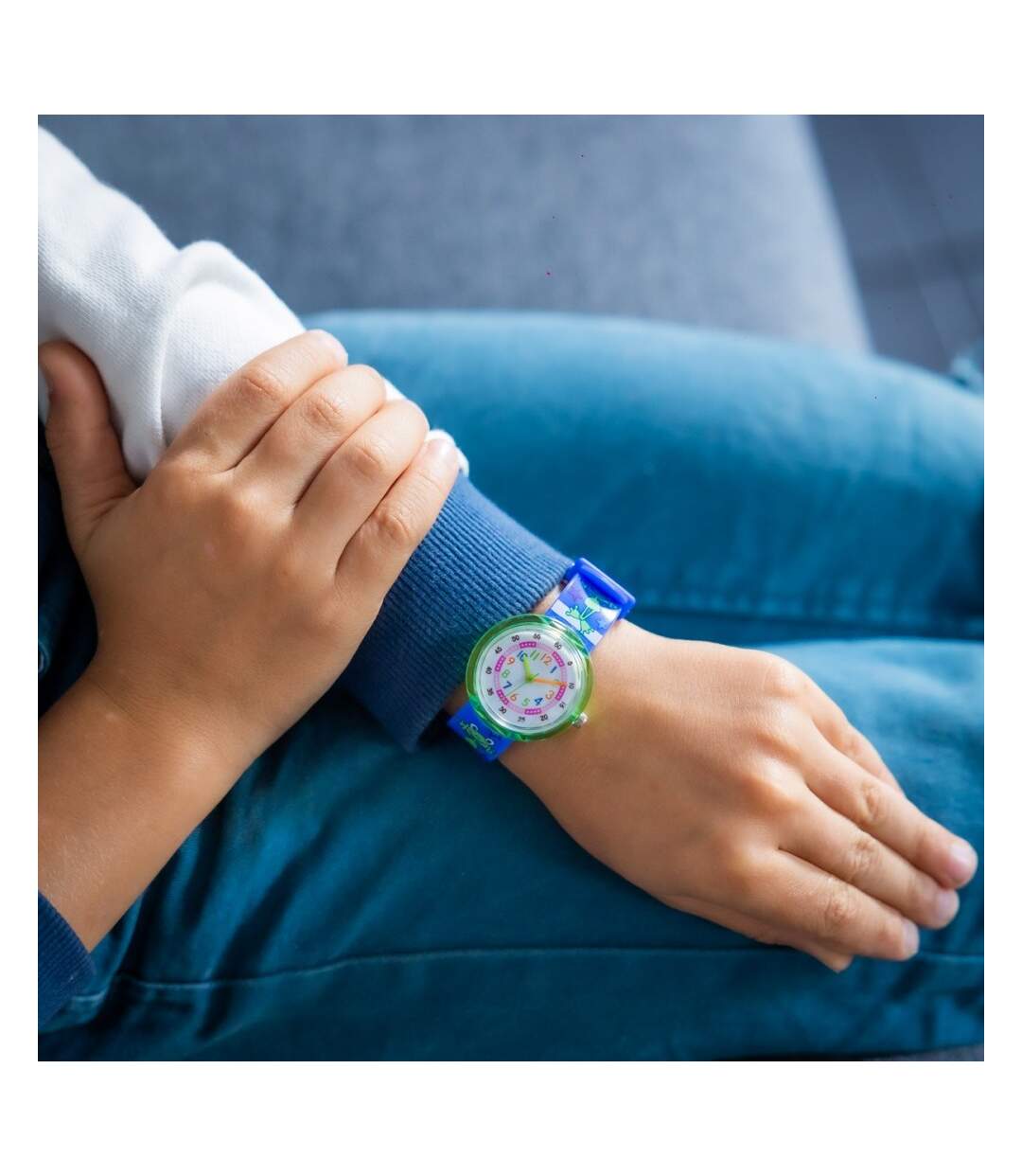 Montre Enfant Silicone Bleu Grenouille CHTIME