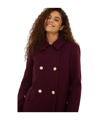 Dorothy Perkins Womens/Ladies Dolly Military Button Tall Trench Coat (Wine) - UTDP4104