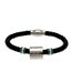 Celtic FC Leather Ring Bracelet (Black/Steel) (One Size)