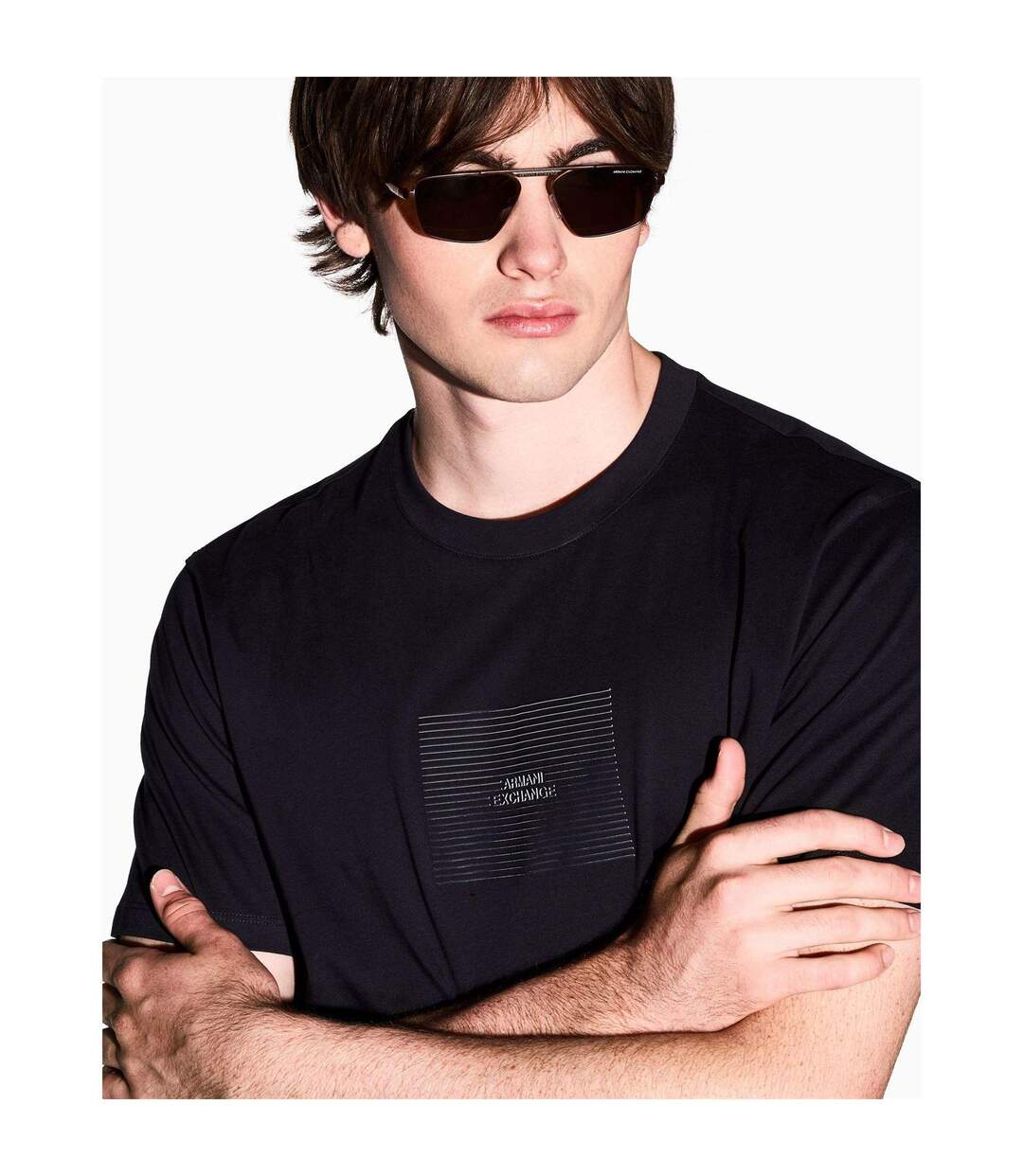 T-shirt Motif/style Imprimé Intégral Homme Bleu Marine Sombre Armani Exchange-4