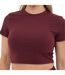 Womens/ladies Seamless Short-sleeved Crop Top Burgundy I Saw It First-4