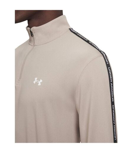 Haut Ample Manches Longues À Col Montant Tech Homme Taupe Noir Blanc Under Armour