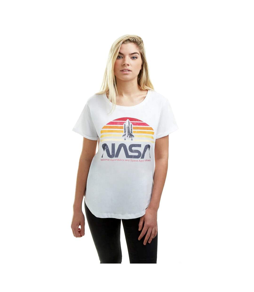 NASA Womens/Ladies Sunset T-Shirt (White)