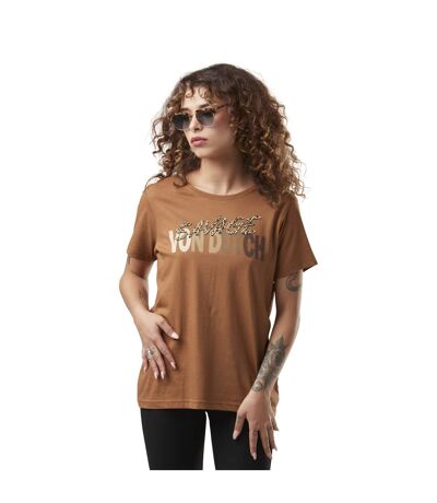 T-shirt femme col rond avec print en coton Léopard Vondutch