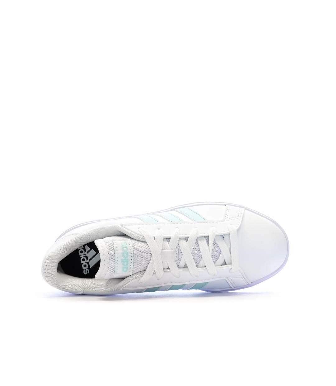 Baskets blanches/turquoises femme adidas grand court base 2.0-4