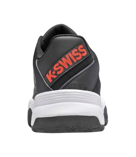 Mens Swis Court Express Leather Trainers Stretch Limo White Red K-Swiss