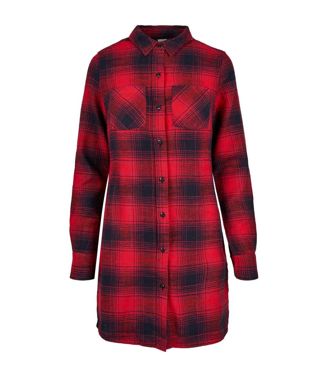 Robe Chemisier Femme Bleu Foncé Rouge Urban Classics-1