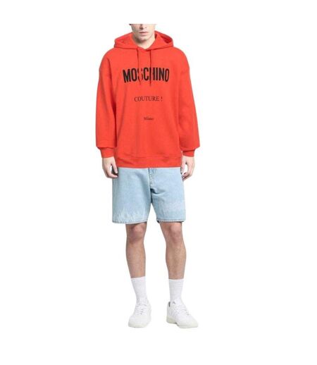 Sweat À Capuche Couture Milano Homme Orange Moschino
