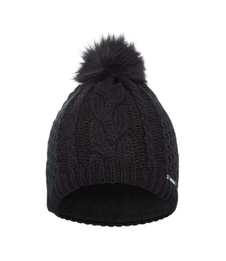 Womens/ladies Meribel Chunky Knit Beanie Black Nevica