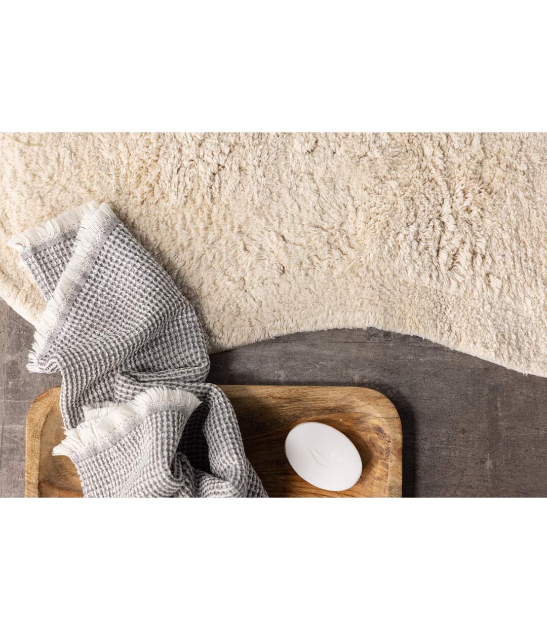 Tapis de Salle de Bain Elvise 60x85cm Naturel-5