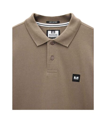 Polo Manches Longues Homme Beige Weekend Offender
