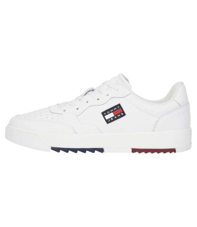 Mens Leather Basketball Trainers White Tommy Jeans