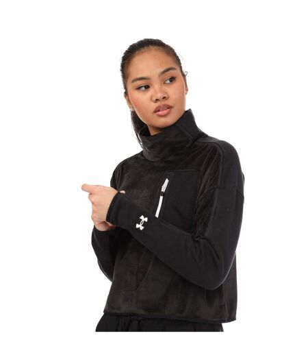 Womens/ladies journey mock neck fleece top black Under Armour
