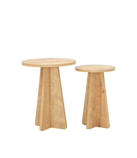 Lot de 2 tables d'appoint Valence en bois - Marron