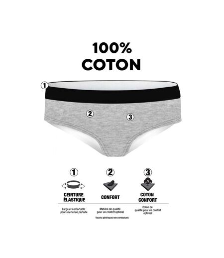 Lot de 5 slips femme  en coton uni ceinture fine 2cm Class Pierre Cardin