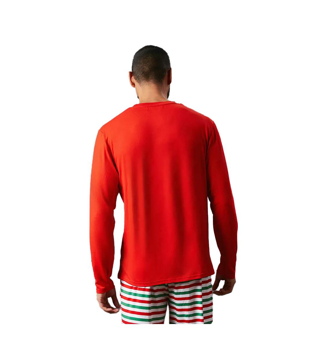 Ensemble de pyjama long papa elf homme rouge Maine-2