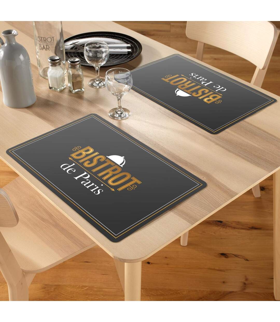Set de Table à Inscriptions Repas 28x44cm Noir-4