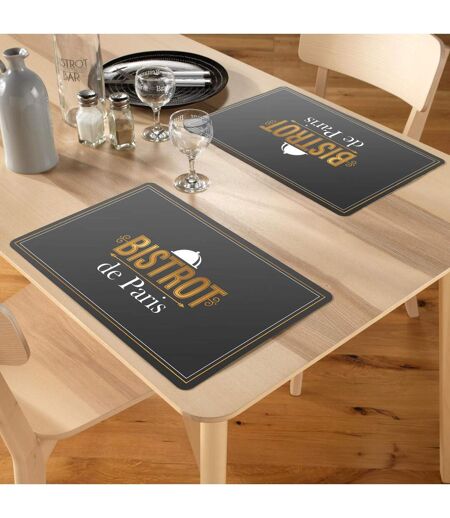 Set de Table à Inscriptions Repas 28x44cm Noir