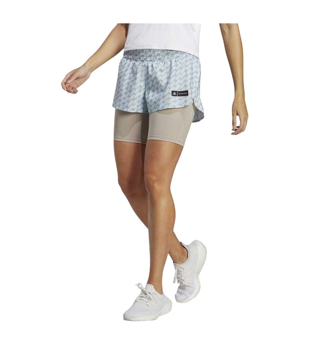 Short De Course Motif/style Icônes Merimekko Femme Bleu Pâle Marron Adidas-4