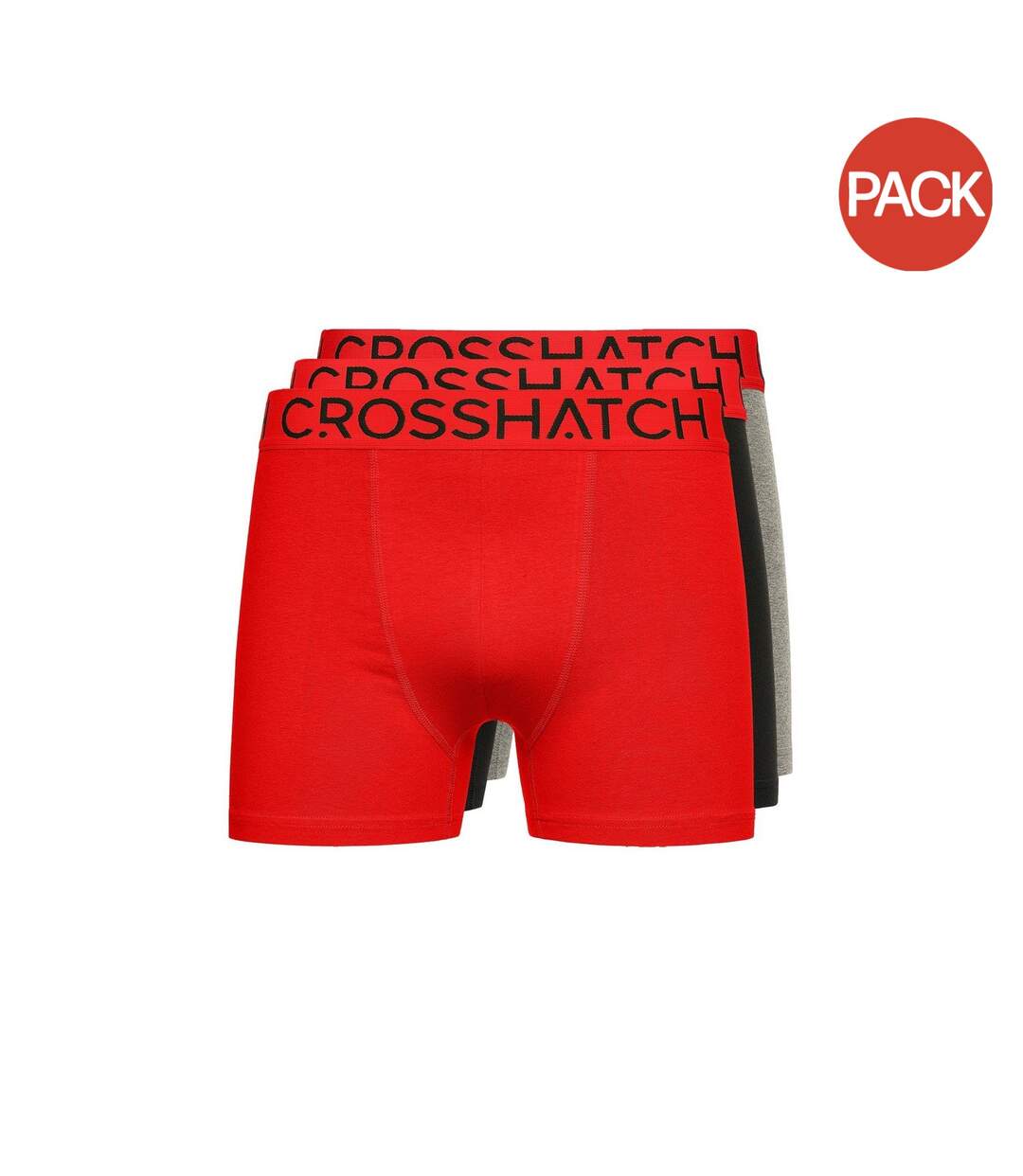 Pack of 3  Mens knightling mve boxer shorts  red/gray/black Crosshatch