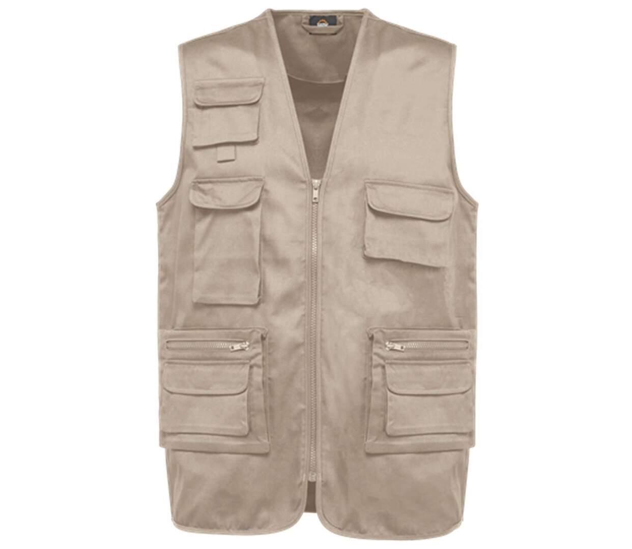 Gilet sans manches multipoches polycoton - Unisexe - WK609 - beige-1