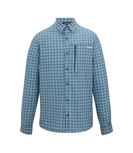 Mens Checked Insect Repellent Travel Shirt China Blue Regatta