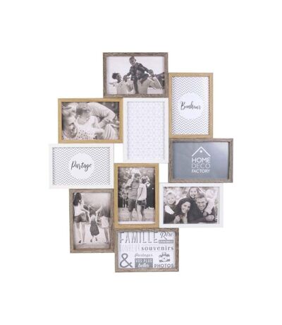 Pêle-mêle bois et blanc photos 10 x 15 cm Family 10 photos