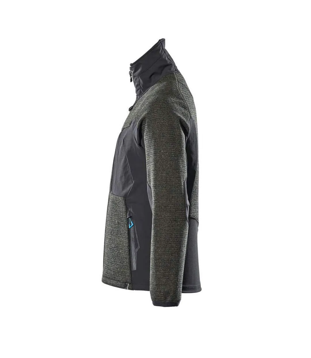 Mens Advanced Knitted Full Zip Jacket Moss Green Black Mascot-3