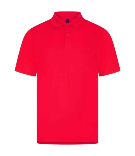 Mens pique polo shirt red Henbury