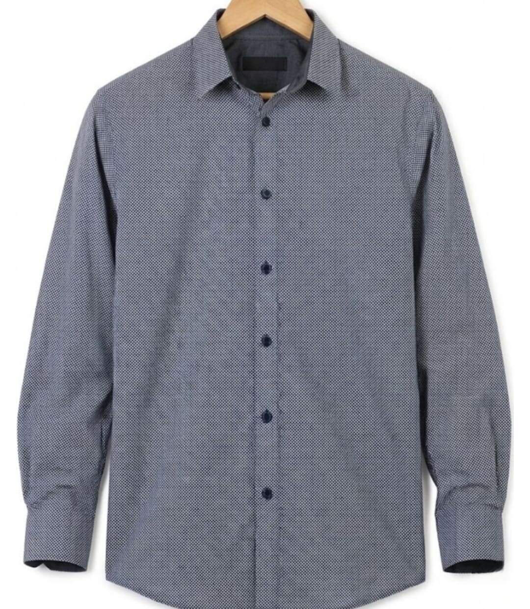 CHALLENGER CH4003 — Chemise à carreaux manches longues marine et blanc : élégance en pur coton et coupe confort-2
